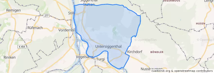 Mapa de ubicacion de Untersiggenthal.