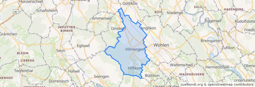 Mapa de ubicacion de Villmergen.
