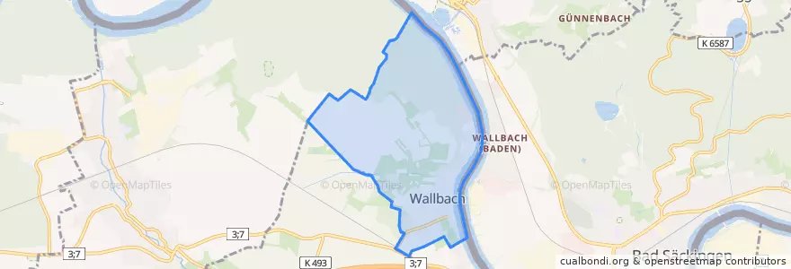 Mapa de ubicacion de Wallbach.