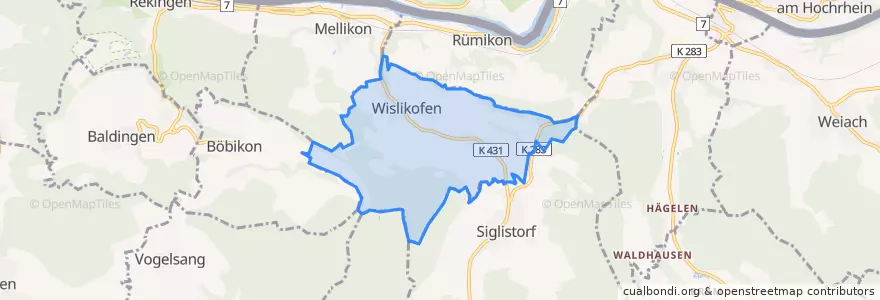 Mapa de ubicacion de Wislikofen.