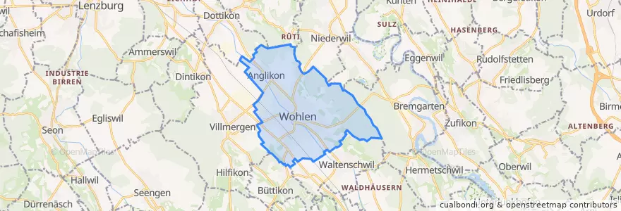 Mapa de ubicacion de Wohlen.