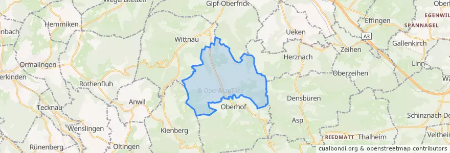 Mapa de ubicacion de Wölflinswil.
