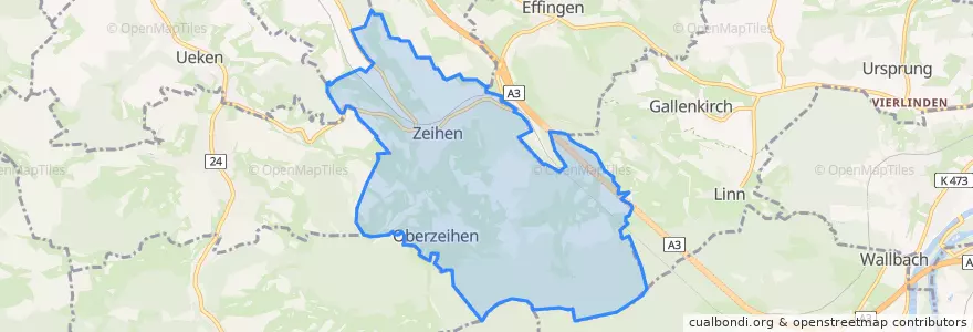 Mapa de ubicacion de Zeihen.