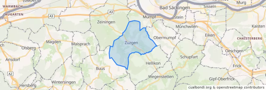 Mapa de ubicacion de Zuzgen.