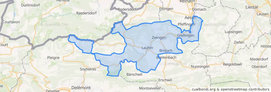 Mapa de ubicacion de Лауфен.