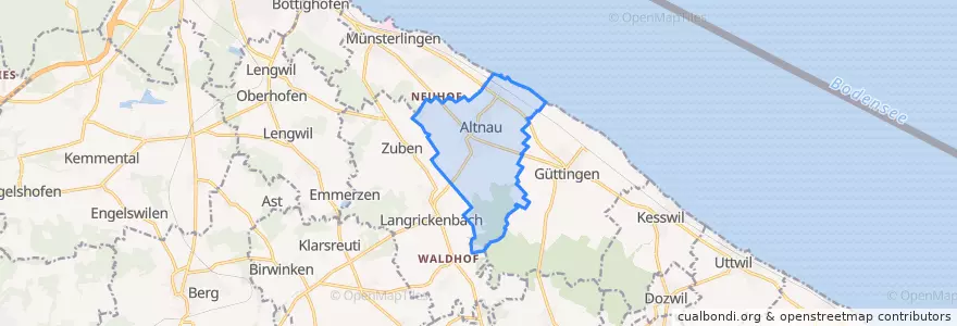 Mapa de ubicacion de Altnau.