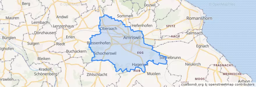 Mapa de ubicacion de Amriswil.