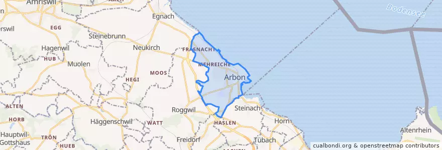 Mapa de ubicacion de Arbon.