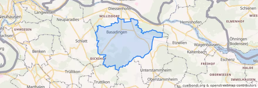 Mapa de ubicacion de Basadingen-Schlattingen.