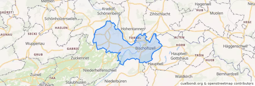 Mapa de ubicacion de Bischofszell.