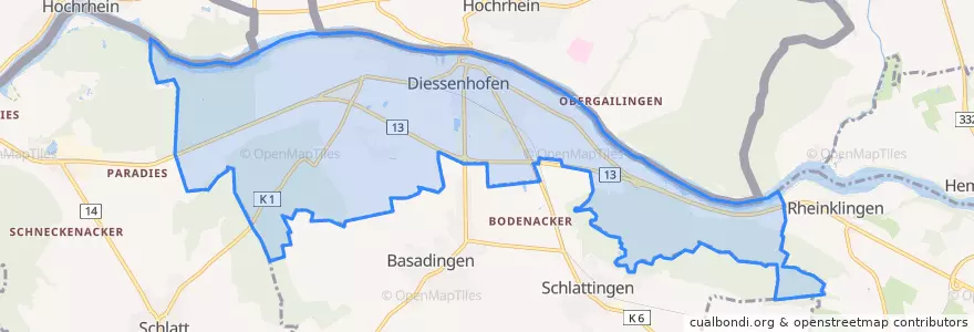 Mapa de ubicacion de Diessenhofen.