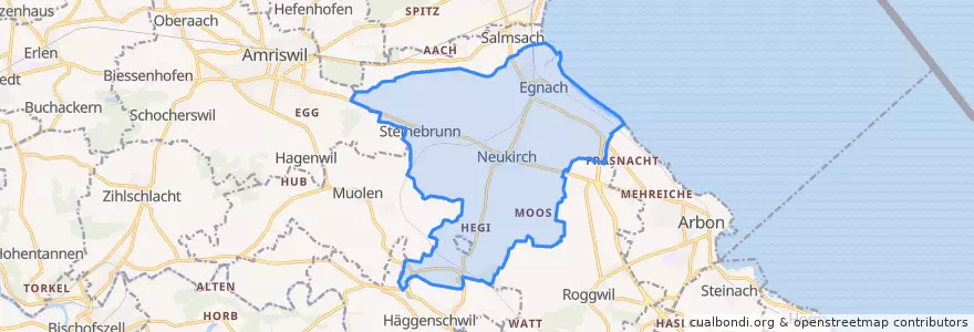 Mapa de ubicacion de Egnach.