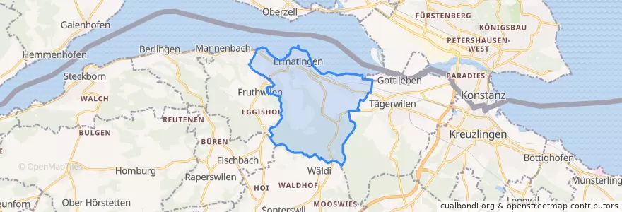 Mapa de ubicacion de Ermatingen.