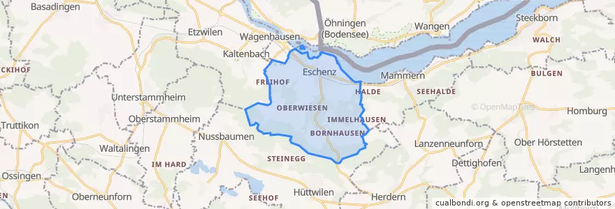 Mapa de ubicacion de Eschenz.