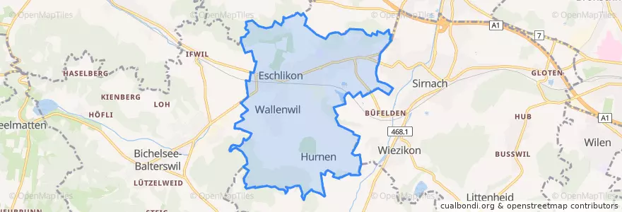 Mapa de ubicacion de Eschlikon.