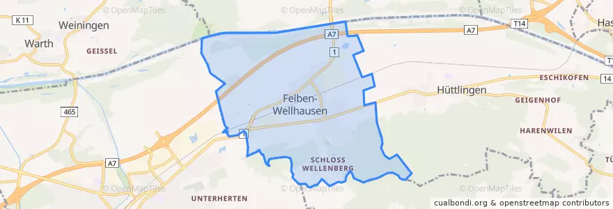 Mapa de ubicacion de Felben-Wellhausen.