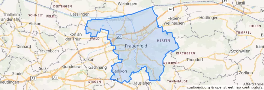 Mapa de ubicacion de Frauenfeld.