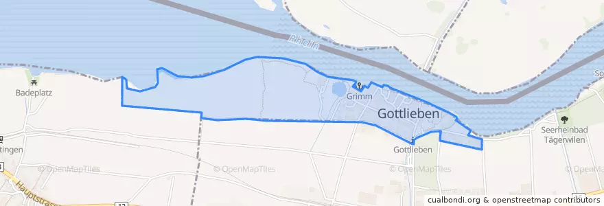 Mapa de ubicacion de Gottlieben.