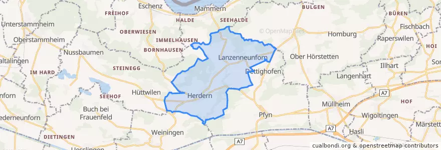 Mapa de ubicacion de Herdern.