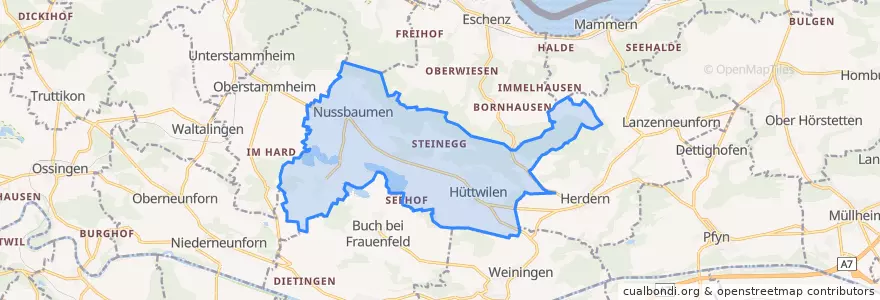 Mapa de ubicacion de Hüttwilen.