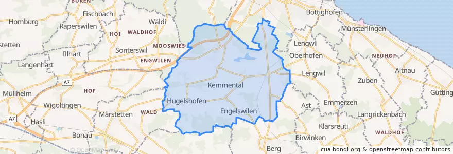 Mapa de ubicacion de Kemmental.