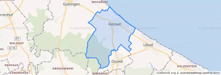 Mapa de ubicacion de Kesswil.