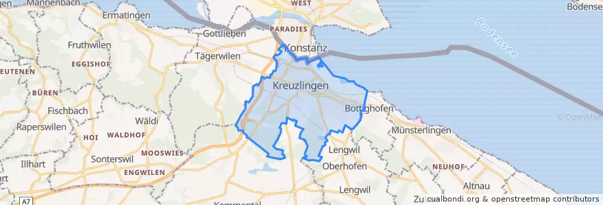 Mapa de ubicacion de Kreuzlingen.