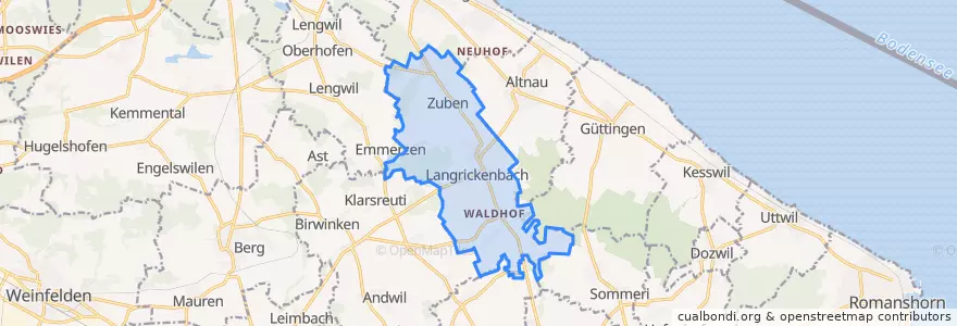 Mapa de ubicacion de Langrickenbach.