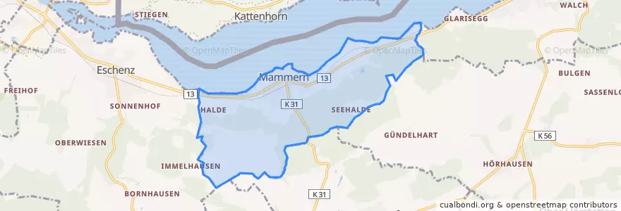 Mapa de ubicacion de Mammern.