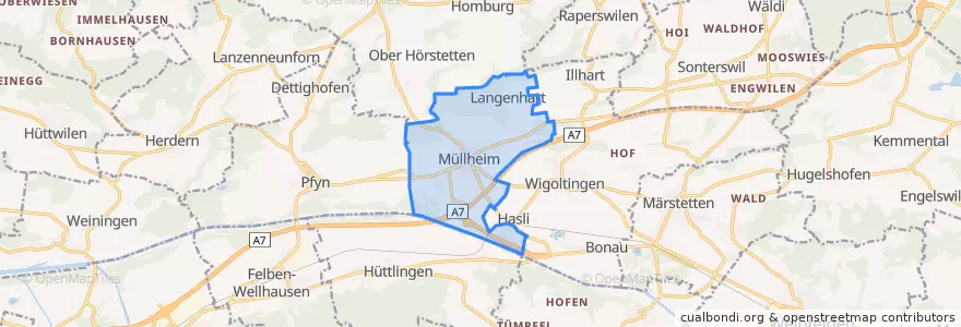 Mapa de ubicacion de Müllheim.