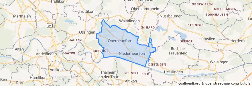 Mapa de ubicacion de Neunforn.