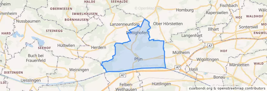 Mapa de ubicacion de Pfyn.
