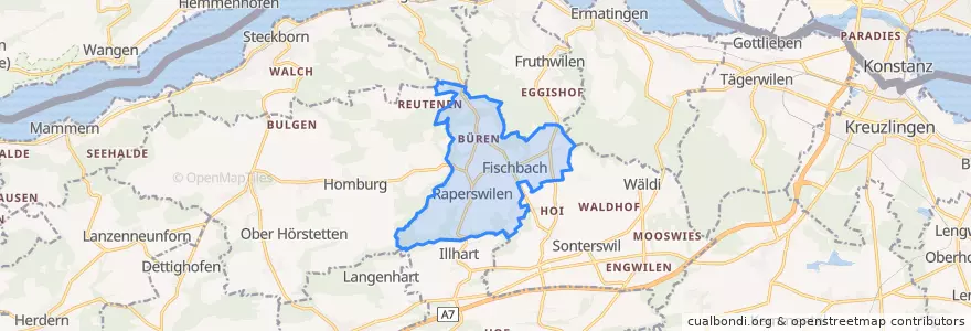 Mapa de ubicacion de Raperswilen.