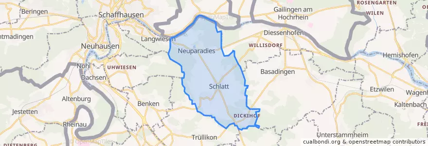 Mapa de ubicacion de Schlatt (TG).