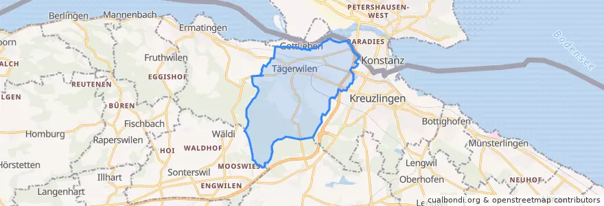Mapa de ubicacion de Tägerwilen.