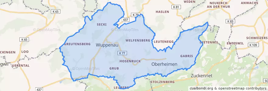 Mapa de ubicacion de Wuppenau.