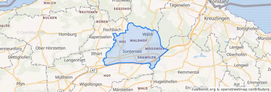 Mapa de ubicacion de Wäldi.