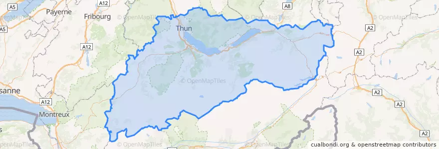 Mapa de ubicacion de Verwaltungsregion Oberland.