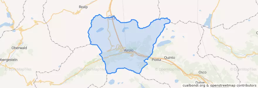 Mapa de ubicacion de Airolo.