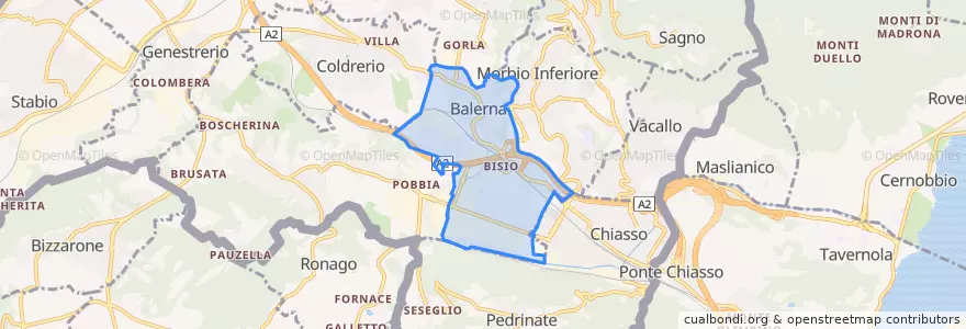 Mapa de ubicacion de Balerna.