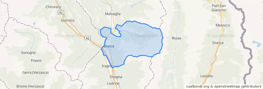 Mapa de ubicacion de Biasca.