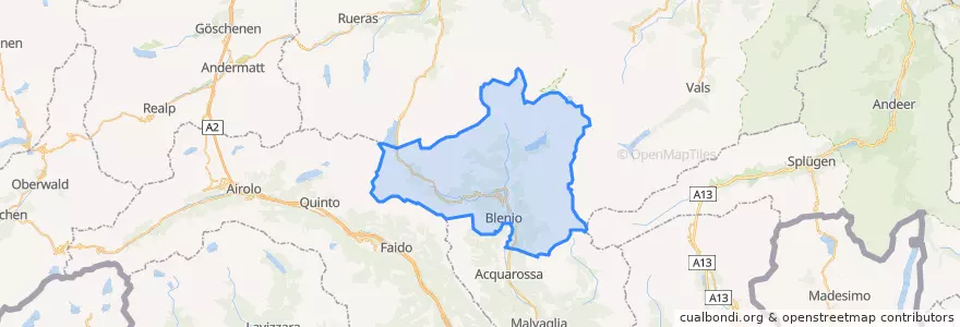 Mapa de ubicacion de Blenio.