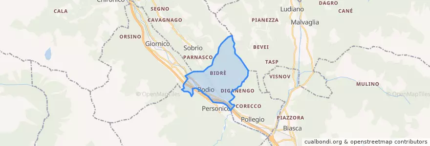 Mapa de ubicacion de Bodio.