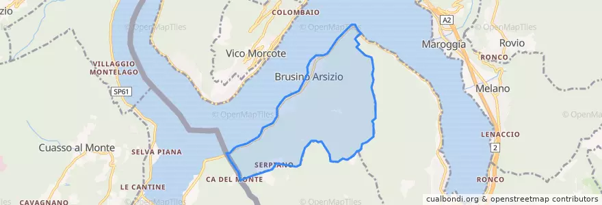 Mapa de ubicacion de Brusino Arsizio.