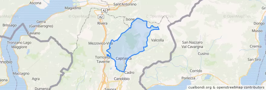 Mapa de ubicacion de Capriasca.