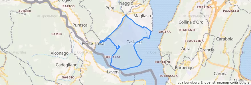 Mapa de ubicacion de Caslano.