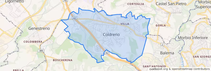 Mapa de ubicacion de Coldrerio.