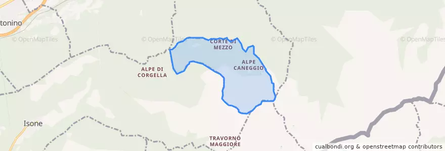 Mapa de ubicacion de Comunanza Cadenazzo/Monteceneri.