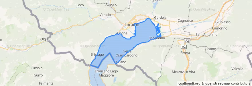 Mapa de ubicacion de Lago Maggiore (TI).