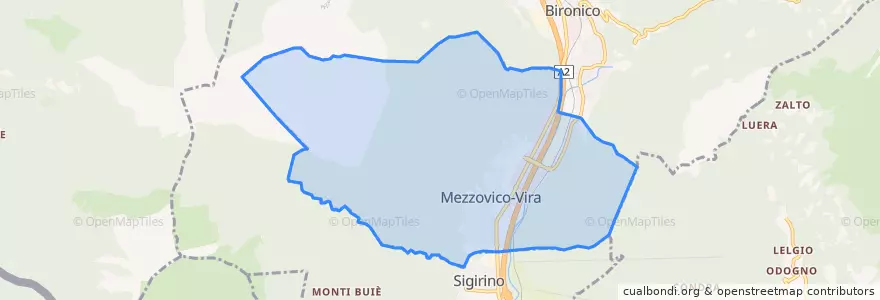 Mapa de ubicacion de Mezzovico-Vira.